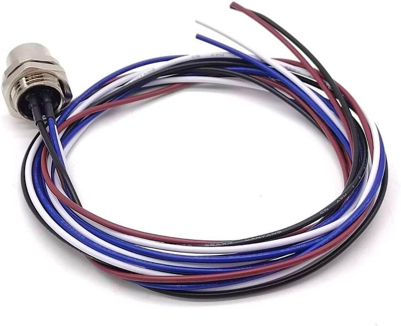Elecbee M12 Connector 4Pin Female Bulkhead A Coded Aviation Socket Waterproof Straight Non-shield Panel Mount Receptacle with Wires 1M（3.28ft） AWG22 Power Connection Wireable Cable Industrial Round Connectors - Image 4